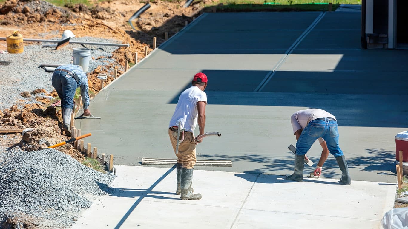 Concrete crew at a commercial project site